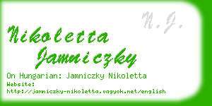 nikoletta jamniczky business card